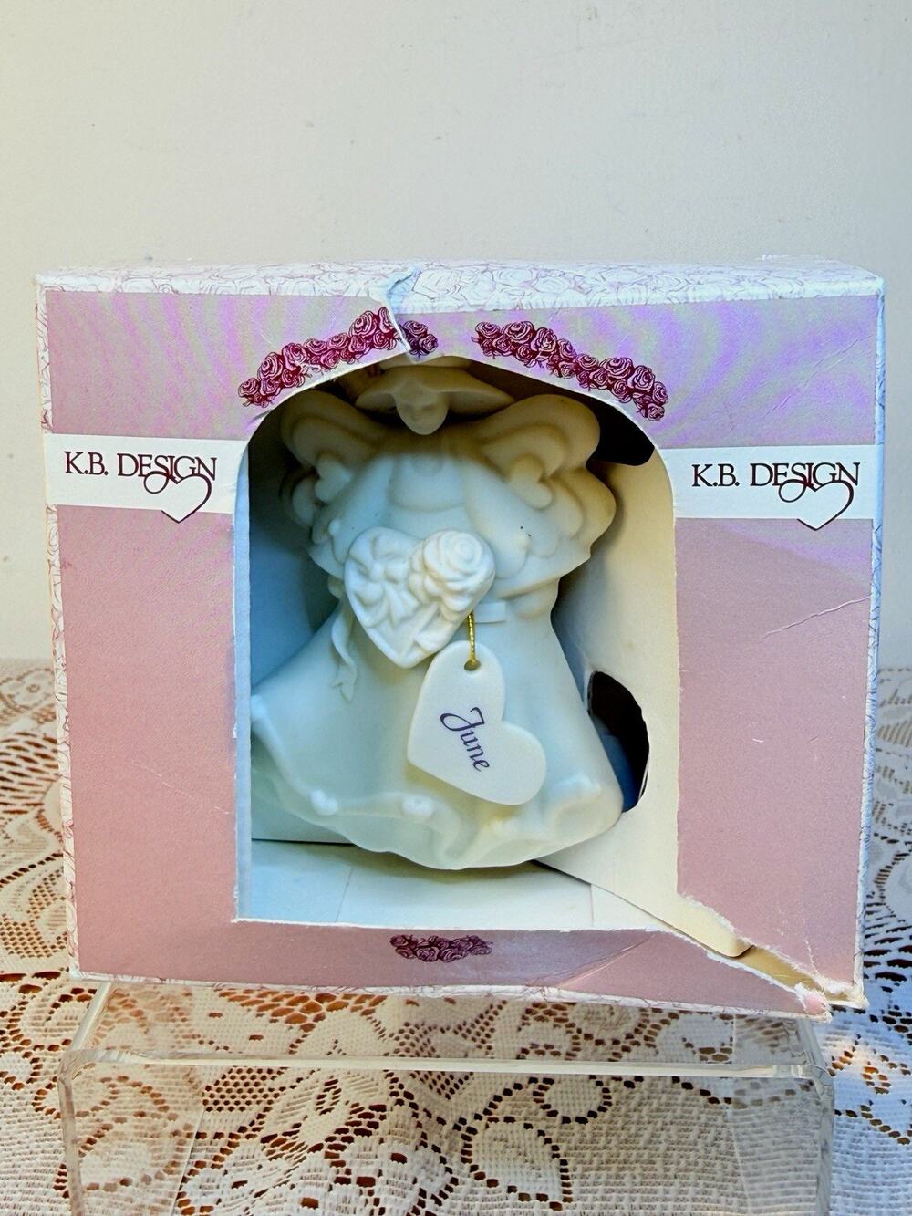 K.B. Design Porcelain Hanging White Angel Ornament, Angels Theme, 1pc 1992